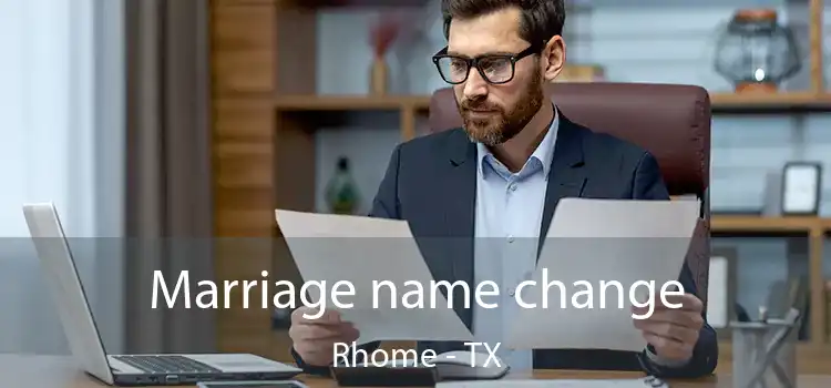  Marriage name change Rhome - TX